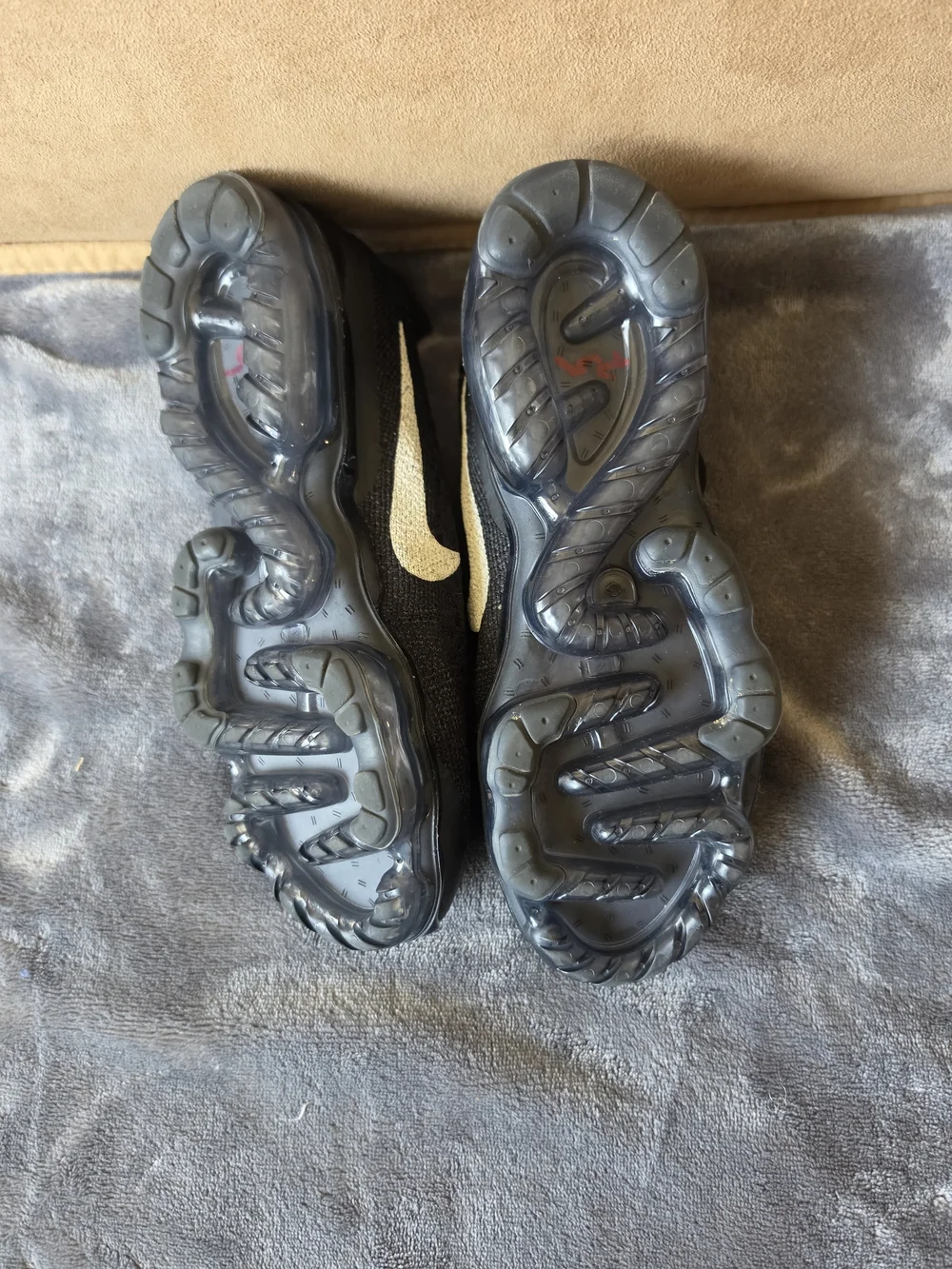 Nike Air VaporMax Black Flyknit Running Shoes with White Swoosh